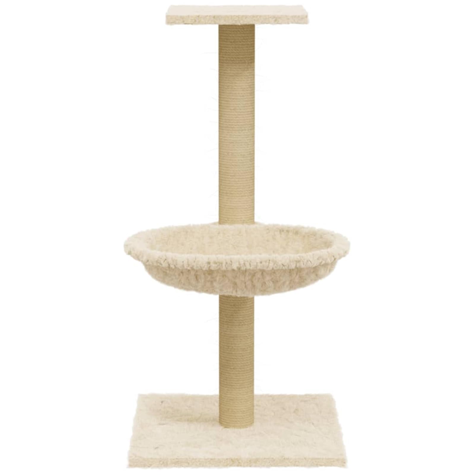 Homgoday Arbre à chat avec mât griffoir en sisal crème 74 cm, chat jeu, jouet chat, arbre à chat