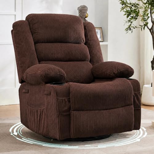 Image of Rocking Recliner Chair for Adults 360 Swivel Manual Recliner