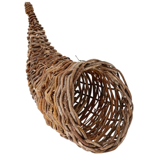Balacoo Rattan Cornucopia Basket Multipurpose Storage Basket for Food Serving and Home Organization Decorative Woven Design for Kitchen and Living Stylish and Durable Storage