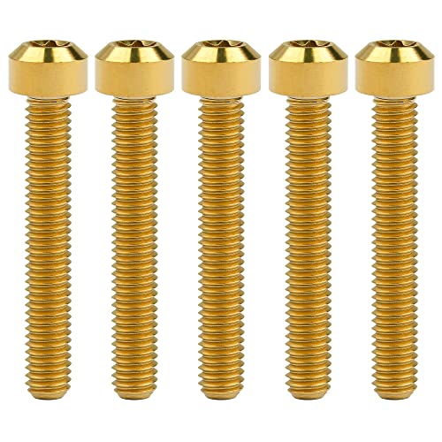 Image of Titanium Torx Square Head M6 x 10 15 20 25 30 35 40 45 50 60 65 70 80mm Screw Pack of 5 (Gold, M6x40mm)
