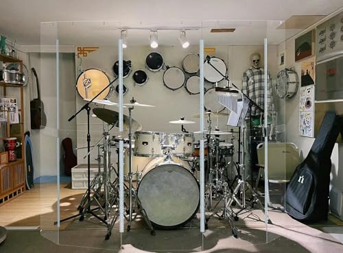Drum Shield | 5 Paneles 2ft x 5ft | Se convierte en jaula para batería 10ft x 5ft | Bisagras de acero inoxidable de longitud completa preinstaladas. Para práctica y presentación. miniatura 7