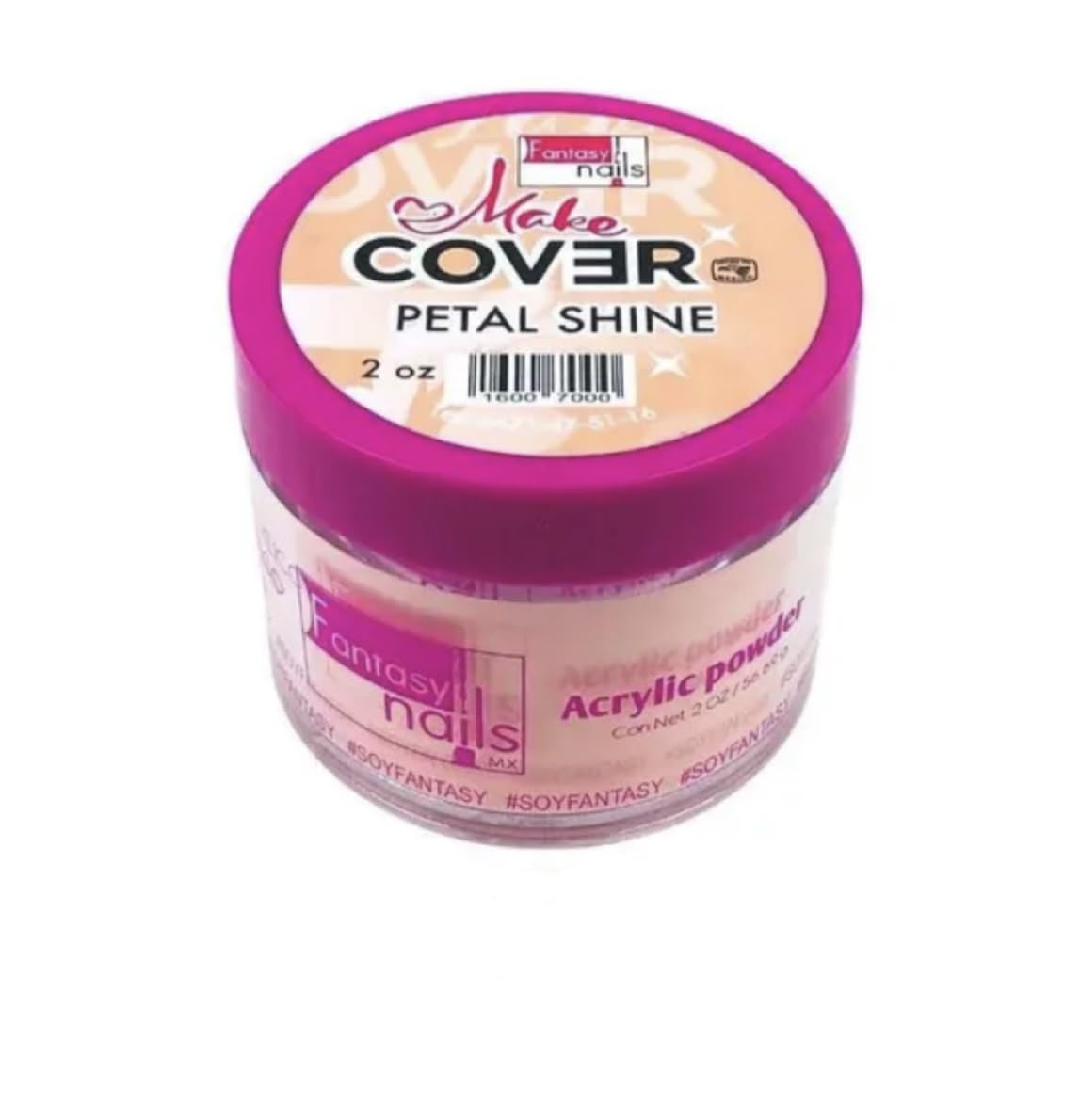 Fantasy Nails Make-Cover Petal Shine Acrylic Powder, 2 oz, Pink