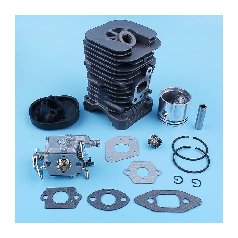 Tłok cylindra gaźnik zestaw uszczelek Carb dla partnera 350 351 370 371 420 390 391 formuła 5000 piła łańcuchowa 41mm dla Nikasil Plated