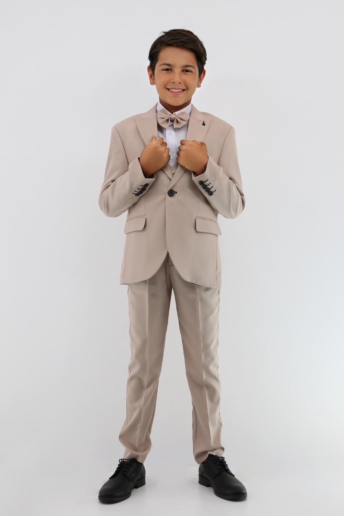 Conjunto de Traje de 6 Piezas para niños con Chaleco Cruzado, Ideal para Bodas y comuniones, de 3 a 12 años