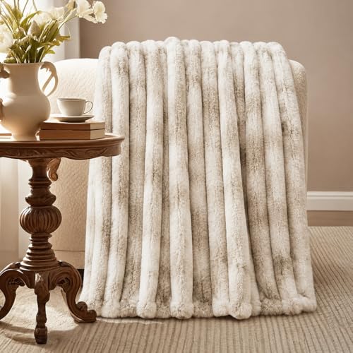 Image of Cortina Embossed Fur Blanket Single Size -Embossed Soft and Warm Decorative Fuzzy Blankets - Cozy, Fluffy, Plush Lightweight Throw Blankets for Couch, Bed, Sofa(Grey, 150x200 CMs)