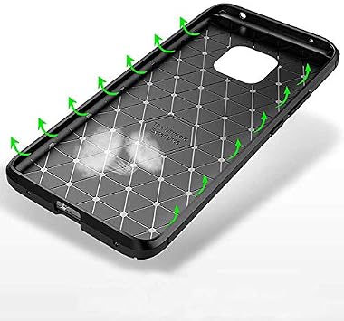 Aksesuarcim Huawei ile Uyumlu Mate 20 Pro Kılıf Silikon İnce Karbon Lüx Parmak İzi Yapmayan Tarz Kapak Siyah