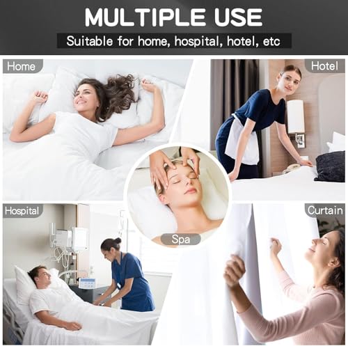Image of Bed Sheet Single Size Cotton Single Size Bedsheet with 1 Pillow Cover - White Stripe 600 Thread Count - Cotton Bed Sheet