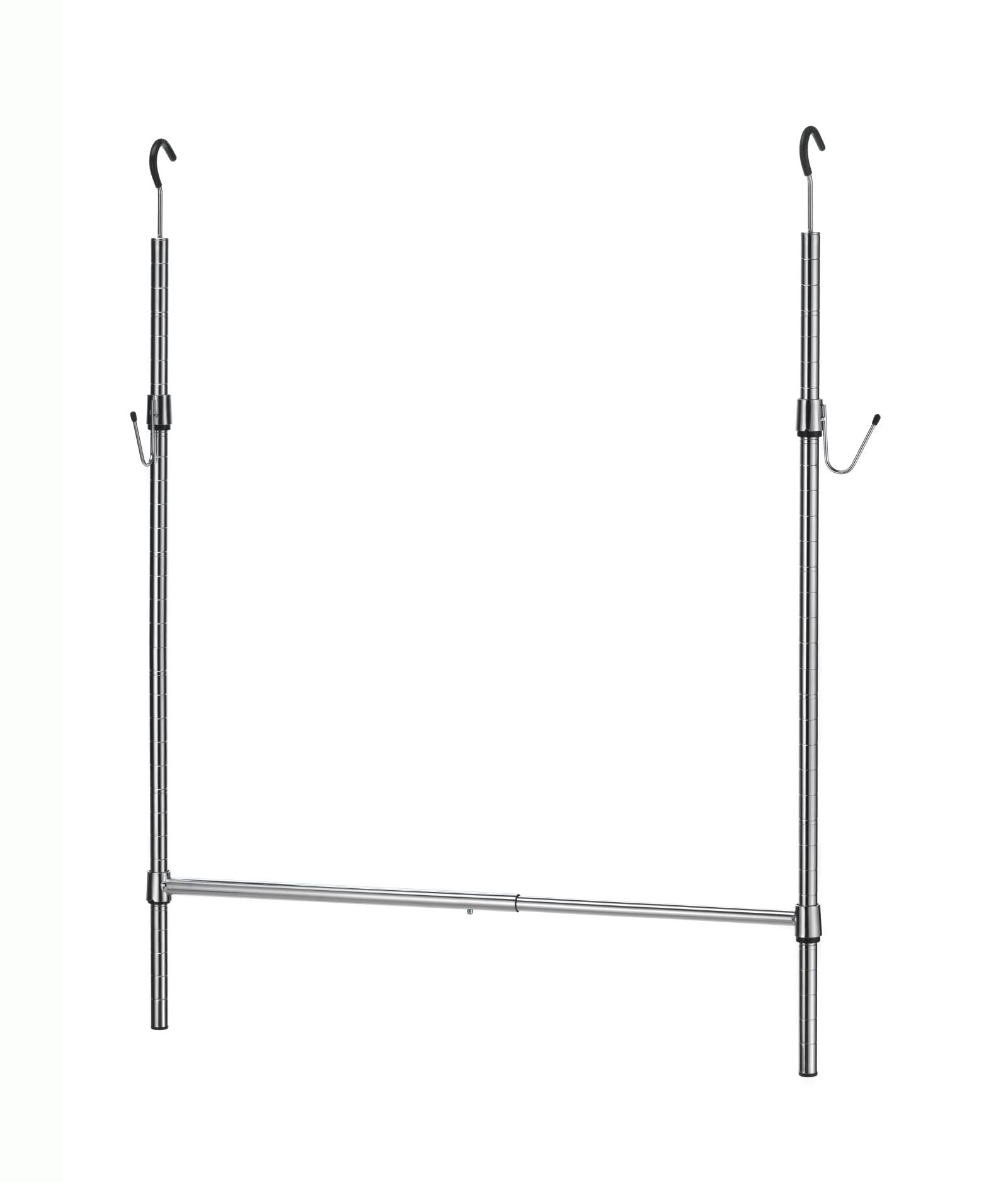 Photo 1 of FORSTORAGE Adjustable Closet Rod Extender with Hooks, Chrome Finish