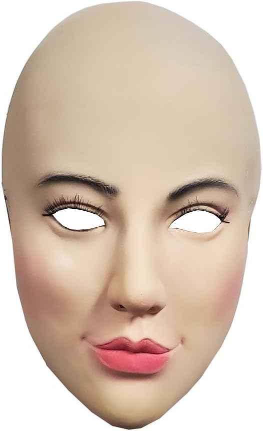 Realistic Female Masks,Women Masquerade Mask,Halloween Mask,Funny Women Face Masks, Adults Cosplay Mask,Latex Hood Mask Party Costumes