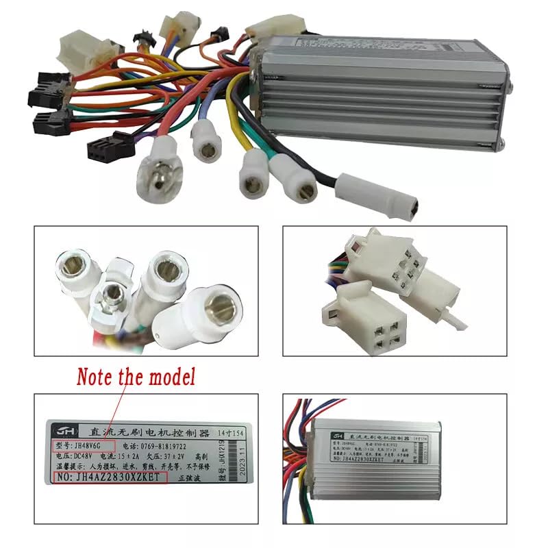 JH4AZ2830XZKET Electric Bicycle Brushless Motor Controller DC48V15A ebike Controller Aluminium Alloy Speed Motor Controller for Electric Bicycle, Scooter