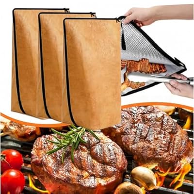 BBQ Blanket for Resting Meat - Reusable Zippered Insulated Brisket Resting Blanket, BBQ Blanket, Smoker Meat Resting Blanket for Large Brisket/Beef/Pork Shoulder/Turkey BBQ Meat Bag (3 PSC)