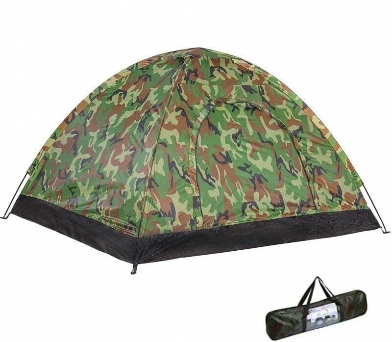 Tienda de Campaña Camuflaje para 2 Personas Impermeable Acampar, Camping, Carpa Verde Camuflaje Exterior Protección UV