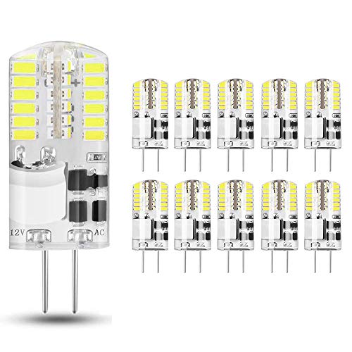 Bombillas LED G4 AC DC 12V blanca fría 6000K 3.5W Equivalente 30W Halogenas 360° Ángulo de Haz 10pcs