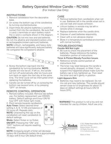 Image of Xodus Innovations FRC1660A-4 12 Inch White Taper Battery Operated Remote Controlled Flameless Candle with Automatic Timer and Realistic Flicker Flamek Pack of 4