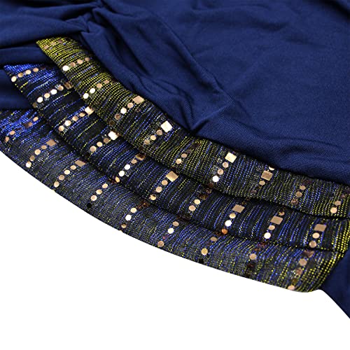 Glitter Muslim Turban Hijab Cap Long Hejab One Piece Islamic Head Scarves Shawl Wrap For Women Girls (Navy Blue) #TOP4