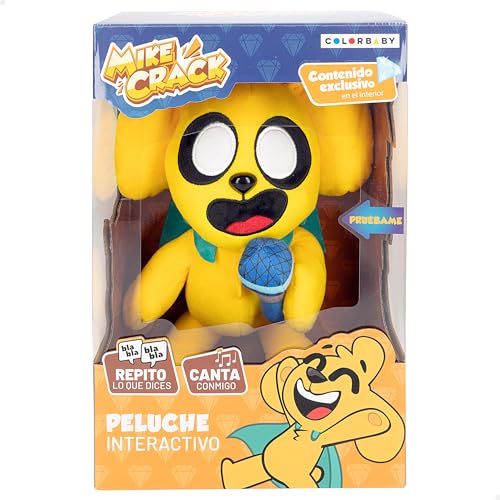 COLORBABY Mikecrack, Peluche Interactivo, Perro Mike, con música, Grabación y reproducción de...
