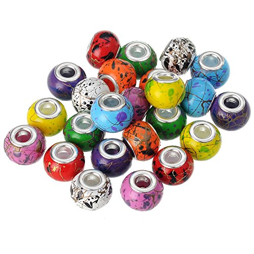 Rubyca 50 Pcs Bulk Abstract Murano Glass Beads Fit European Charm Bracelet For Diy Jewelry Making #TOP2