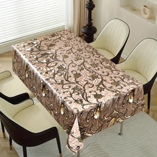 Image of Dakshya Industries PVC Waterproof Withoutlace Dining Table Cover (Size - 54X78 Inch) Rectangle 6 Seater Heat Rasistant, Indri