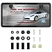 DFDM National - Gloss Black Stainless Steel License Plate Frame - Rust Free - SAE304 SS Includes Stainless Steel Screws, Fasteners and Caps, Anti-Theft Security Model - 2 Hole Bracket