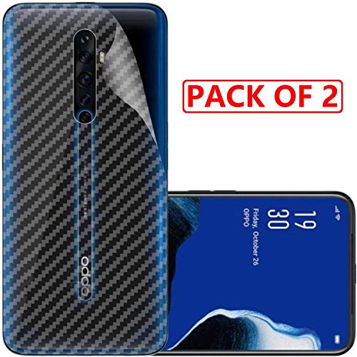 Image of Compatible with (Pack of 2) Oppo Reno 2F Back Screen Protective Film Carbon Fiber Skin Transparent Screen Guard Sticker