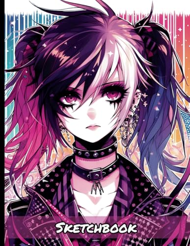 Goth Punk Anime Girl Art Sketchbook: Personal Artist Book for Drawing Sketching Doodling | Kids Teens Adults Appropriate