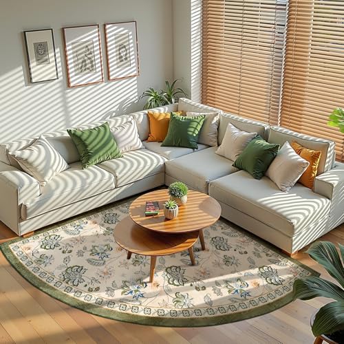 jinchan Elora Floral Corner Rug for Kitchen Washable Nursery Rug