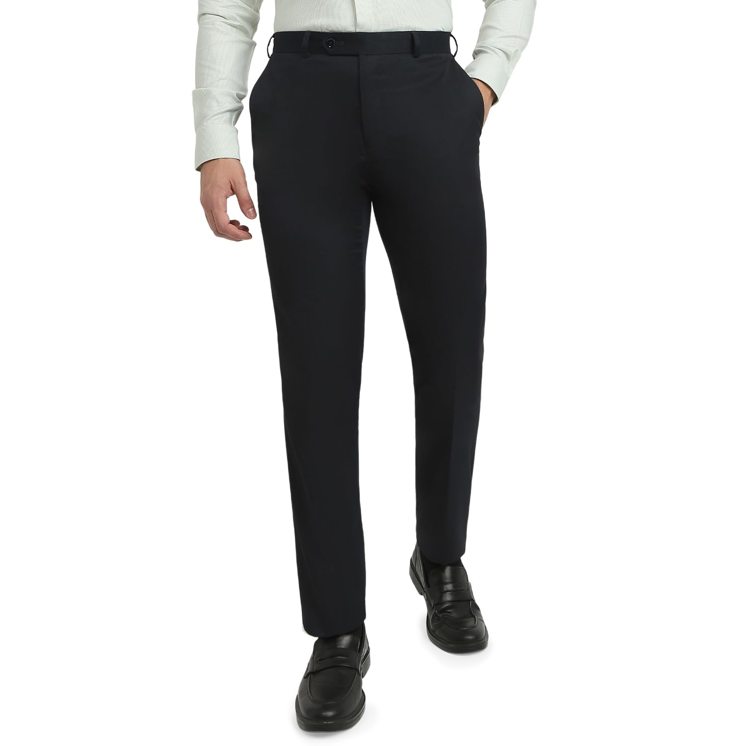 raymond Men Contemporary Fit Solid Pattern Poly Viscose Blend Flat Front Formal Trouser-picture-12