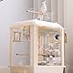 Hiceeden 2 Pack Sittich Nistkasten Wellensittich Zuchtbox, Natürliche Vogel zuchtbox, Vogelhaus for Wellensittich Unzertrennliche, Nymphensittich, Papageien Paarung, Voliere, 19.5 x 12 cm