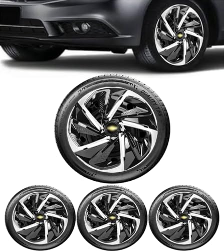 Jogo Calota Nitro Preto/Prata Aro 13 CHEVR Celta Celtinha Corsa Corsinha Wind Super Hatch Classic Joy Premium Sedan Onix Prisma Spin Agile Cobalt Sonic Montana Meriva