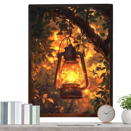 Pintura LED artística para decoración de habitación y lámpara de pared regulable