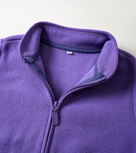 Image of Toddler Boys Girls Fleece Jacket Lightweight Fall Spring 2-12 Years | Soft Anti-Pilling Fleece, Easy Zip-Up, Hand-Warm Pockets, Windproof Stand Collar, Wear Alone or as Layer, Ideal for School