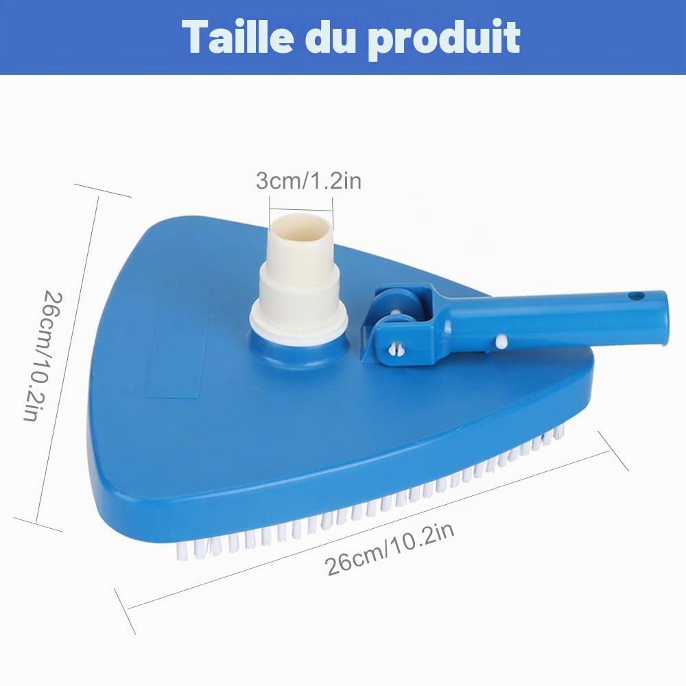 Tête de nettoyage triangulaire lestée portable pour piscine, accessoire de brosse de nettoyage pour piscine
