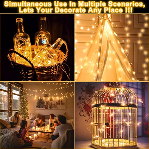 Turnmeon [ 5 Pack &Timer] Led Fairy String Lights Battery Operated,150 Led 50 Ft Copper Wire Lights For Bedroom Decorations Indoor Outdoor Yard Party Wedding Decor #TOP2