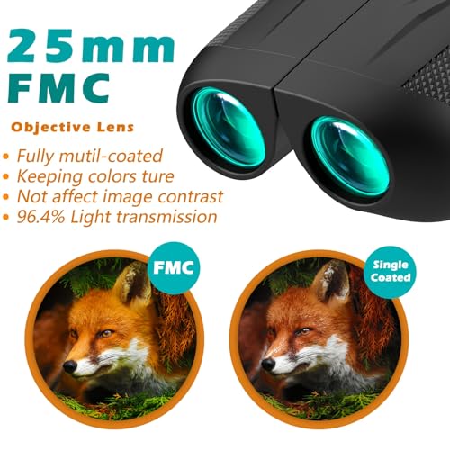 Binoculares compactos 10x25 para adultos y niños miniatura 5