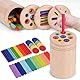 Gaethra Montessori Spielzeug ab 1 2 3 Jahre, Baby Spielzeug Holz, Farbe Form Sortierspiel Baby Motorikspielzeug mit Aufbewahrungstasche für Mädchen und Jungen ab 1 2 3 Jahr (3 In 1)
