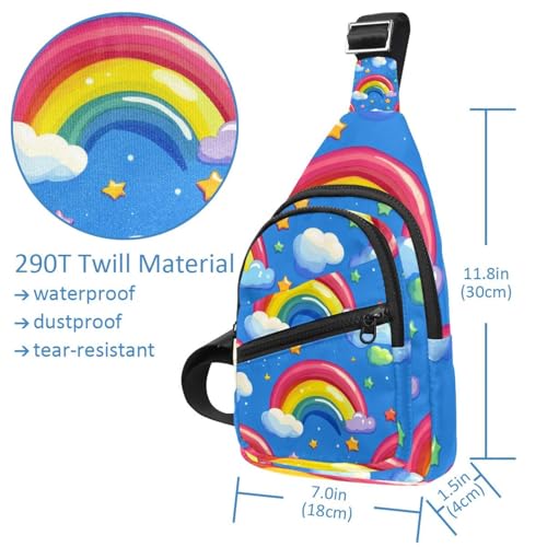 Mochila cruzada con correa ajustable Cloud Rainbow multicolor de talla única 4