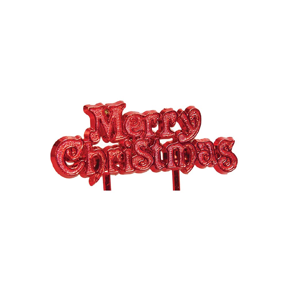Anniversary House 1pcs Merry Christmas Motto Cake Topper Red Christmas Cake Decorations, Cake Toppers, Yule Log Decorations, Traditional Non-Edible Decorations, BX274 UK