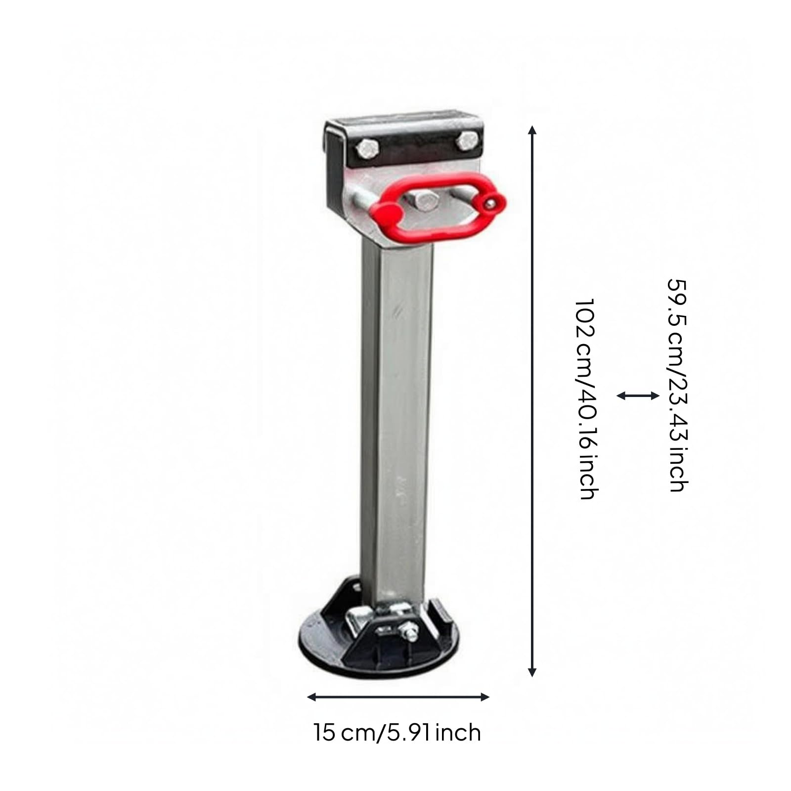 Gato Estabilizador Plegable Placa Base Redonda Soporte Estabilizador Remolque Mango Rojo Gato Telescópico, TSJL-B 605-1020mm