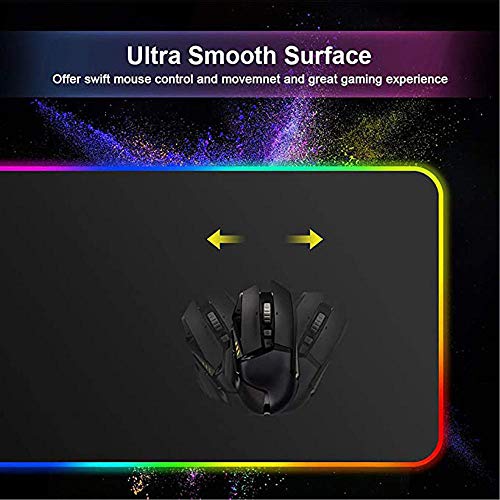 Anime Evangelion LED Glowing Large RGB Gaming Mouse Pad Keyboard Mat for Laptop PC Gamer Anti Slip Table Mat 31.5x11.8 inches
