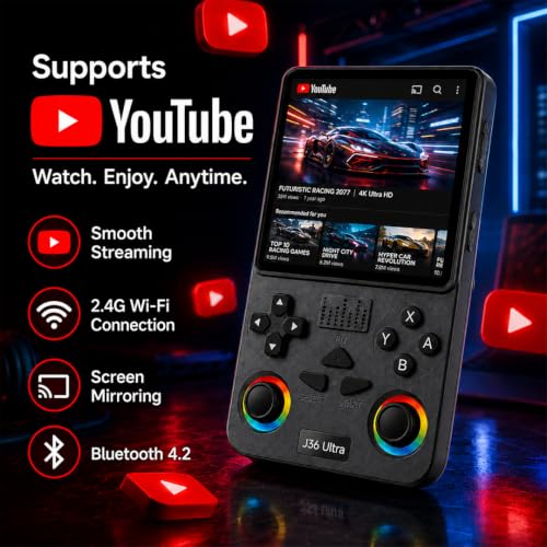 Image of Glowbeats J36 Ultra Handheld Retro Gaming Console with 3.5 Inch IPS