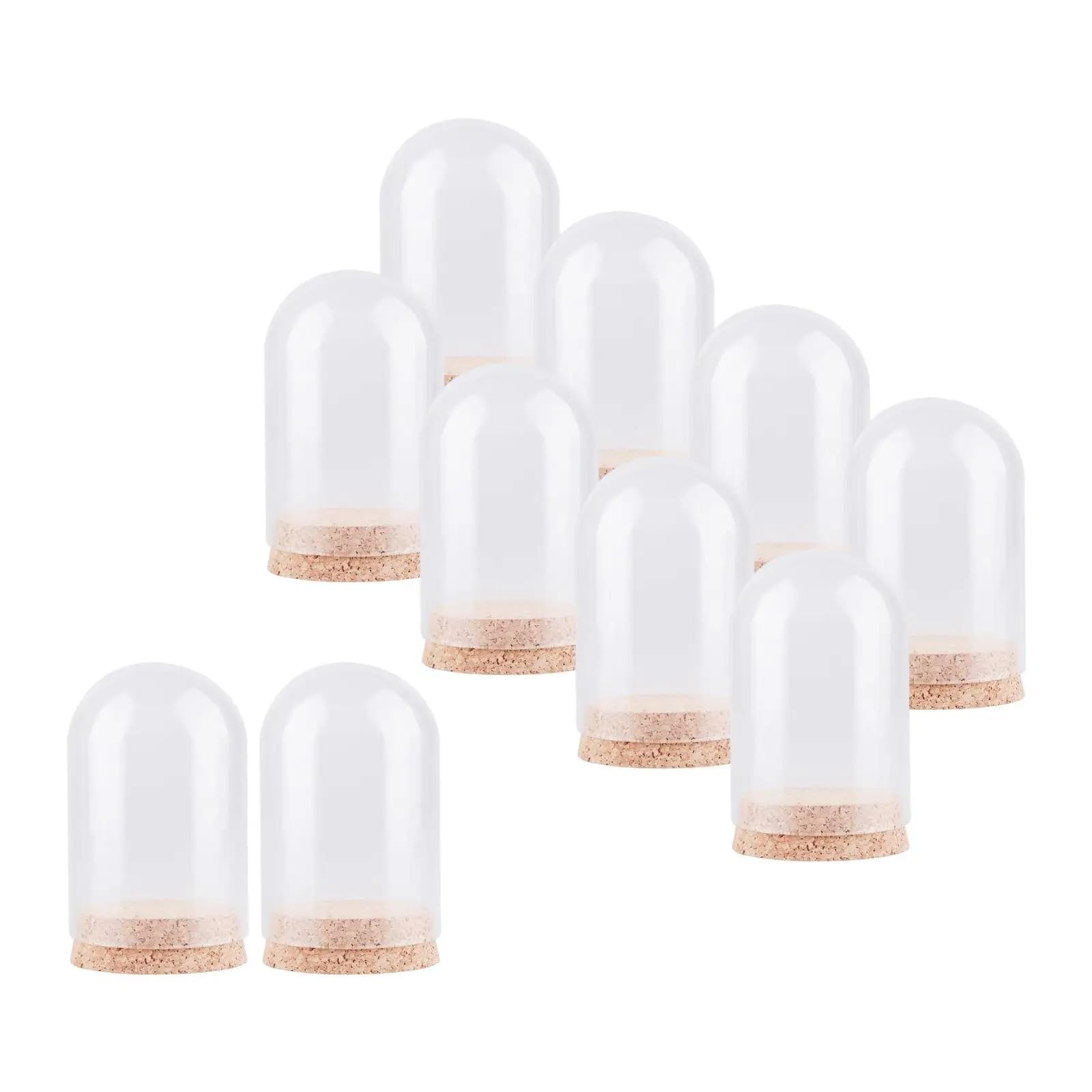 ZFPKXHVMG Glass Dome Cloche Bell Jar, Glass Cloche Dome 10 Pack With Base Display Cover
