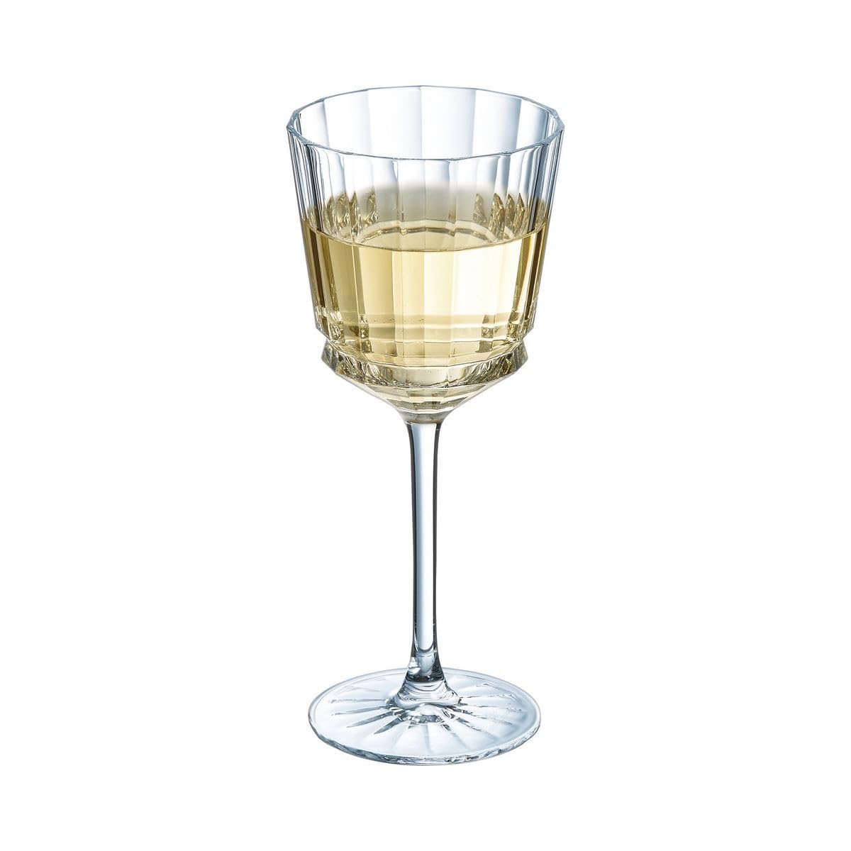 Cristal d'Arques - Kollektion Macassar - Weinglas 25cl, glänzend und sehr widerstandsfähig, 6 Stück - verstärkte Verpackung, für den Online-Verkauf geeignet. | Brillantes Kwarx-Glas, Weinkelche mit Stiel für die Verkostung, spülmaschinenfest, dauerhafter