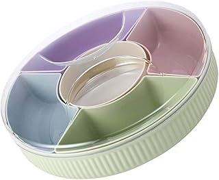 Cabilock Ciotola di Frutta Separabile Piatto di Snack Contenitore di Caramelle E Noci Vassoio di Antipasti a Forma di Fiore con 5 Scomparti Organizer per Alimenti in Plastica per La Casa