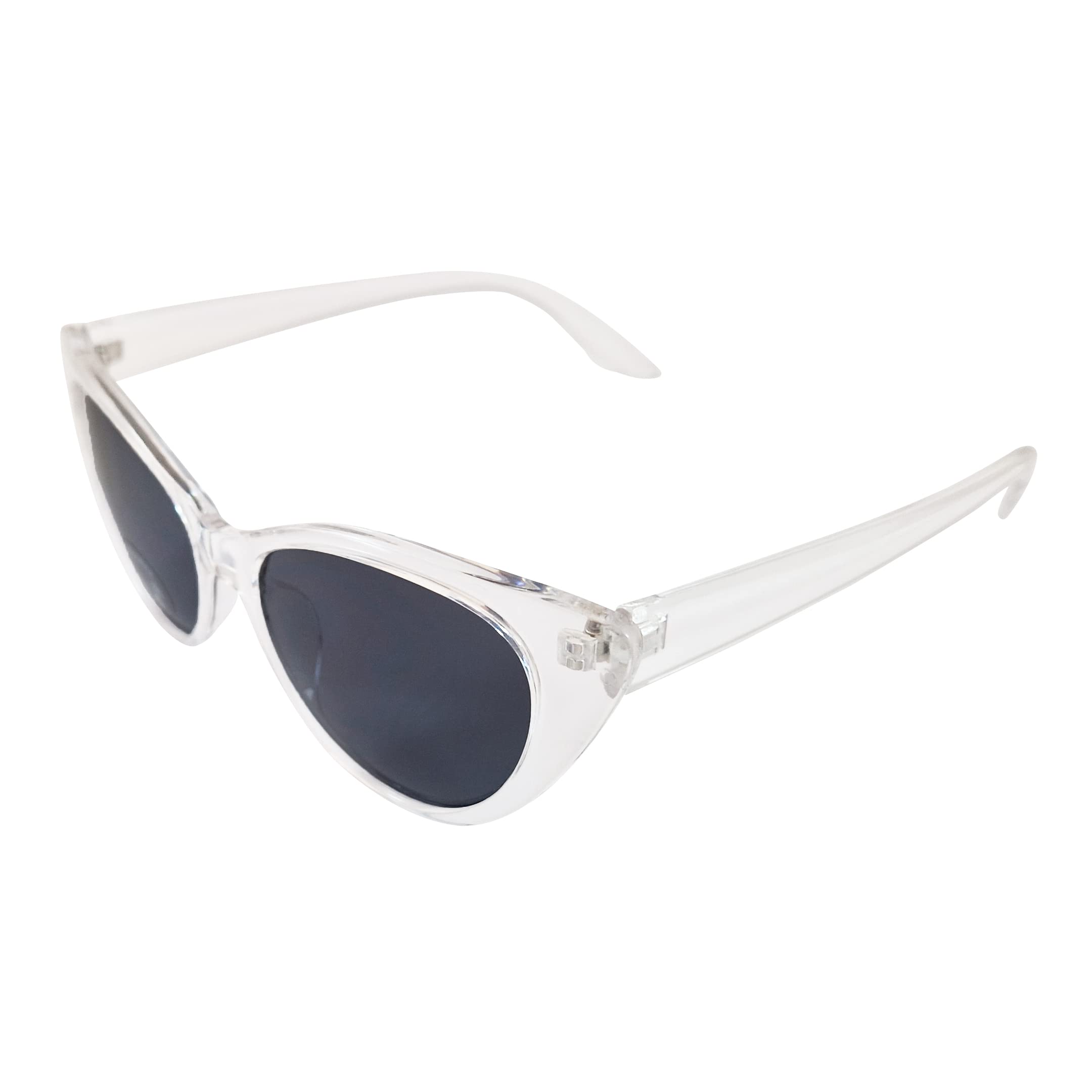Komonee Cat Eye Sunglasses Clear Frame Black Lens Tint Glasses Designer Ladies Womens UV400 Protection Classic Shades