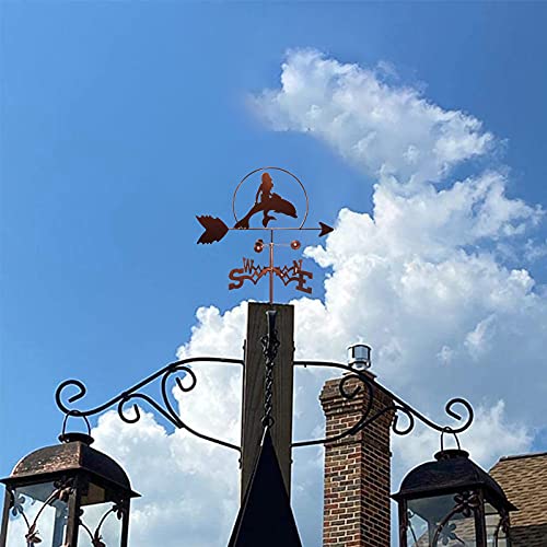 Varaka Weather Vane For Garden Weathervane In Outdoor Farm With Roof Mount Mermaid Weather Vane Stainless Steel, Decorations Gift For Yard Garden #TOP1