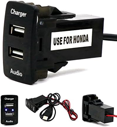 Car 5V 2.1A USB Interface Socket Charger and USB Audio input Socket use for Honda,Civic,Spirior,CRV,Fit Jazz,City,Accord,Odyssey