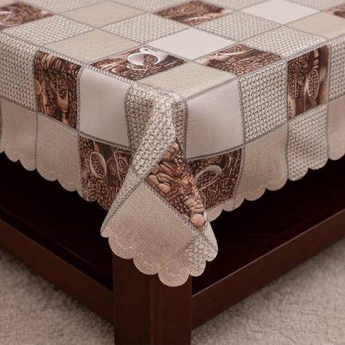 Image of Dakshya Industirs PVC Waterproof Table Cover 36x54 Inch Floral Printed Center Table Cover Washable Plastic Table Sheet Oilproof Dining Table Cover for Coffee Table Living Room Home (Classic Floral)