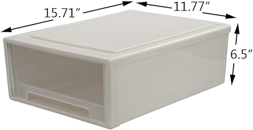 Miniatura 3 de Easymanie Cajón apilable de almacenamiento de 17.5 cuartos de galón, paquete de 4 cajones de plástico