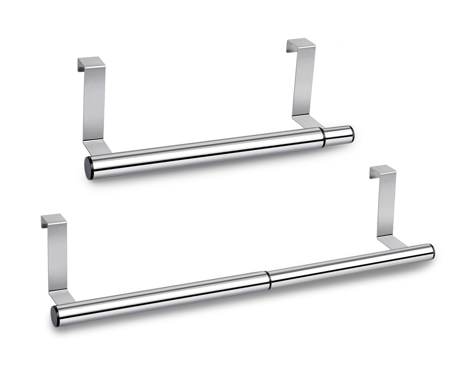 Barra retráctil para toallas de cocina de acero inoxidable colgador para puerta de armario 2 uds