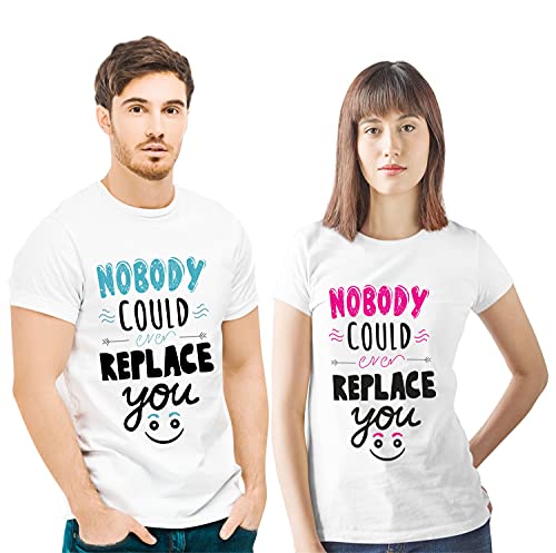 Image of Hangout Hub | Couple Tshirts | Nobody Could Replace You | Set of 2